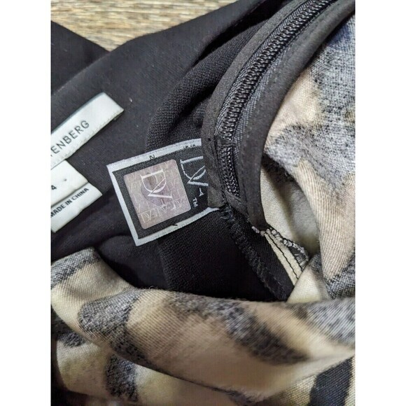 Diane Von Furstenberg DVF Mae Leopard Wool Silk Pencil Skirt Size 4 - Picture 8 of 12